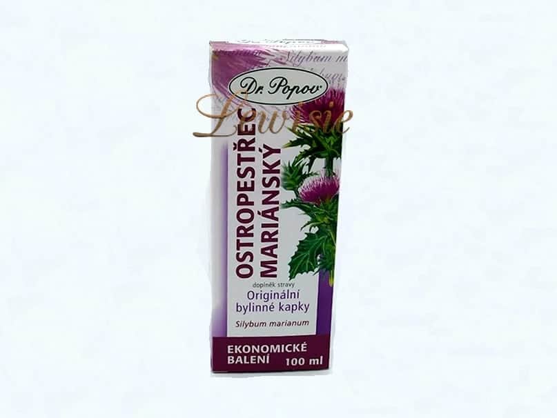 Ostropestřec mariánský Originální bylinné kapky Dr. Popov 100 ml