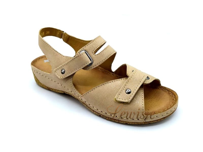 Hilby 720 Béžová Glitter Dámský sandál vel. 36 - 40