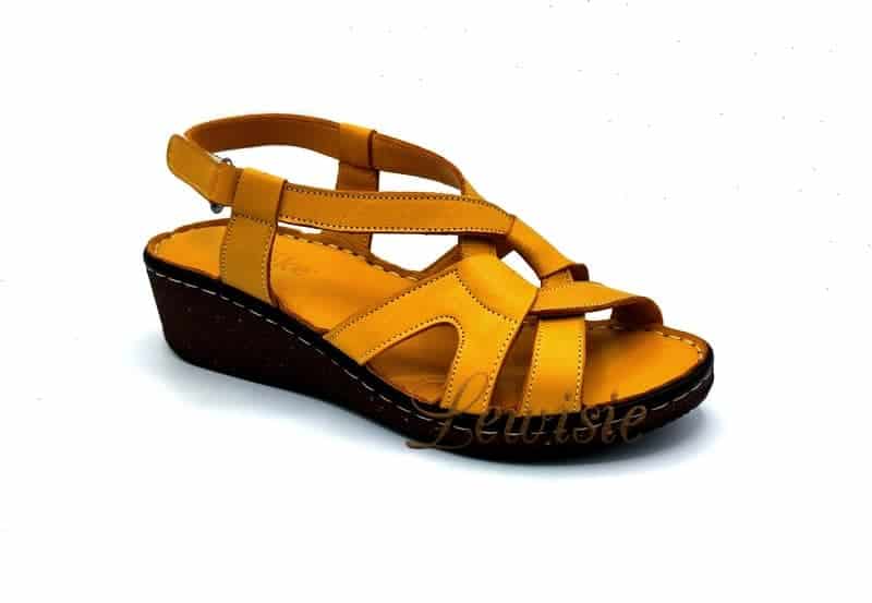 Looke 0240-07 Yellow ILA Dámské sandály na klínku vel. 36 - 41