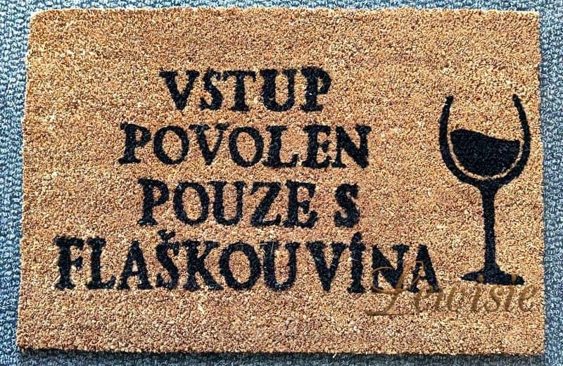 Rohožka z přírodního kokosového vlákna Flaška Vína 40 x 60 cm