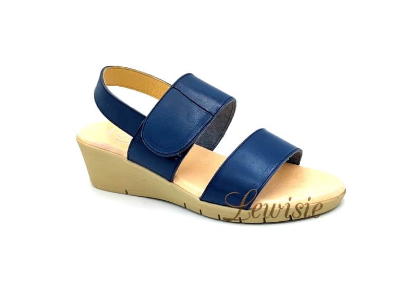 Looke 0571-04 Navy Agata Dámské sandály na klínku vel. 36 - 41