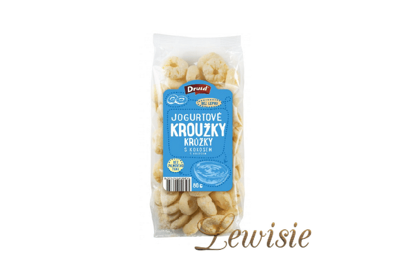Druid Bezlepkové kroužky jogurtové s kokosem 80 g