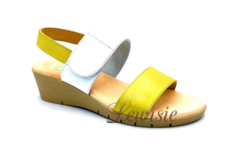 Looke 0572-07 Yellow Agithe Dámské sandály na klínku vel. 36 - 39