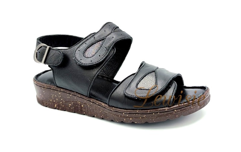 Looke 0705-10 Black MISTIQUE Dámské měkčené sandály vel. 37 - 39