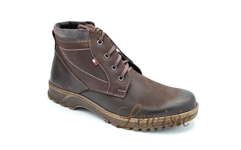 Hilby 201 Brown Pánská zimní obuv hnědá vel. 43 a 46