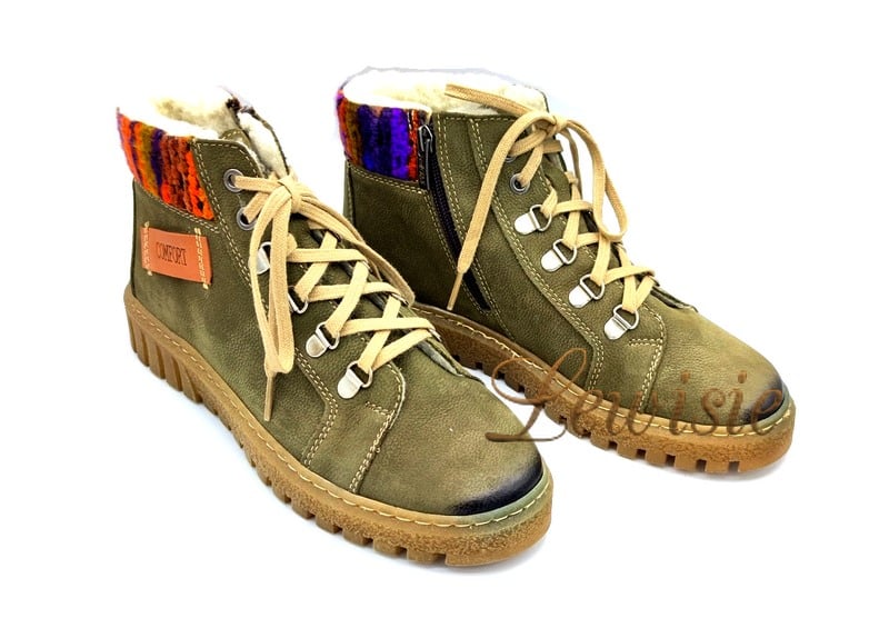Hilby 750 K21N-B93 khaki Dámská zimní obuv vel. 40 a 41 - Obrázek 3