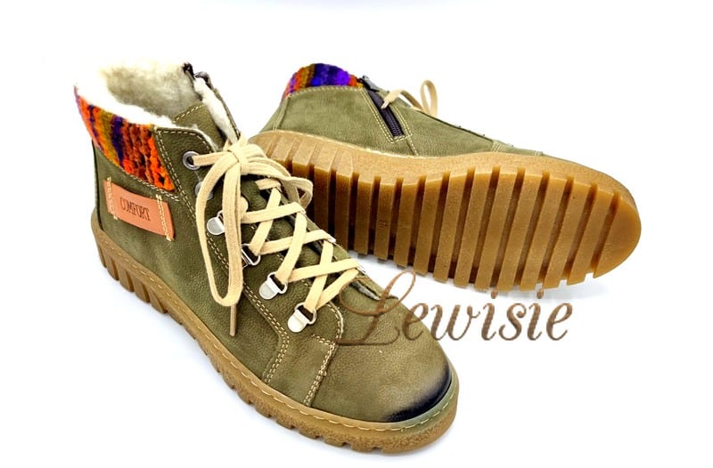 Hilby 750 K21N-B93 khaki Dámská zimní obuv vel. 40 a 41 - Obrázek 2