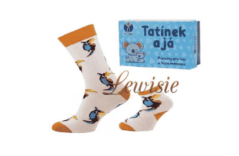 Dárková krabička Papoušek ponožky - Tatínek a já
