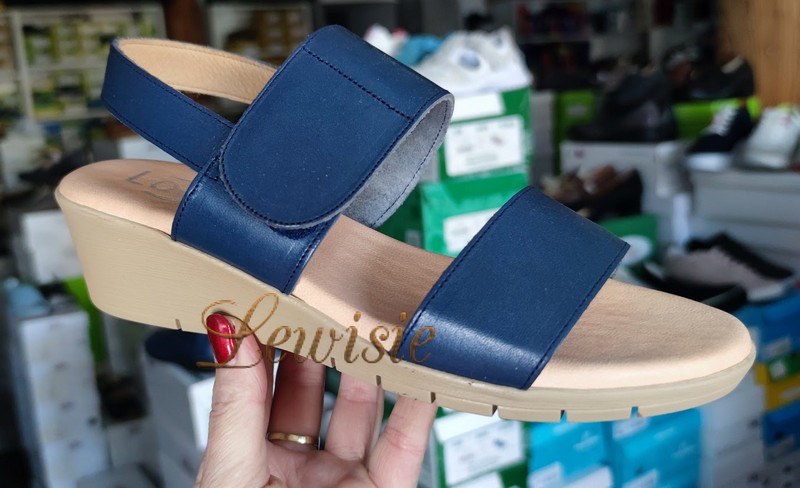 Looke 0571-04 Navy Agata Dámské sandály na klínku vel. 36 - 41 - Obrázek 3