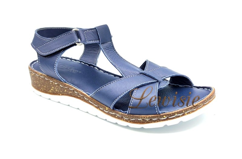 Looke 0722-04 Navy Hedviq Dámské kožené sandály vel. 37 - 41
