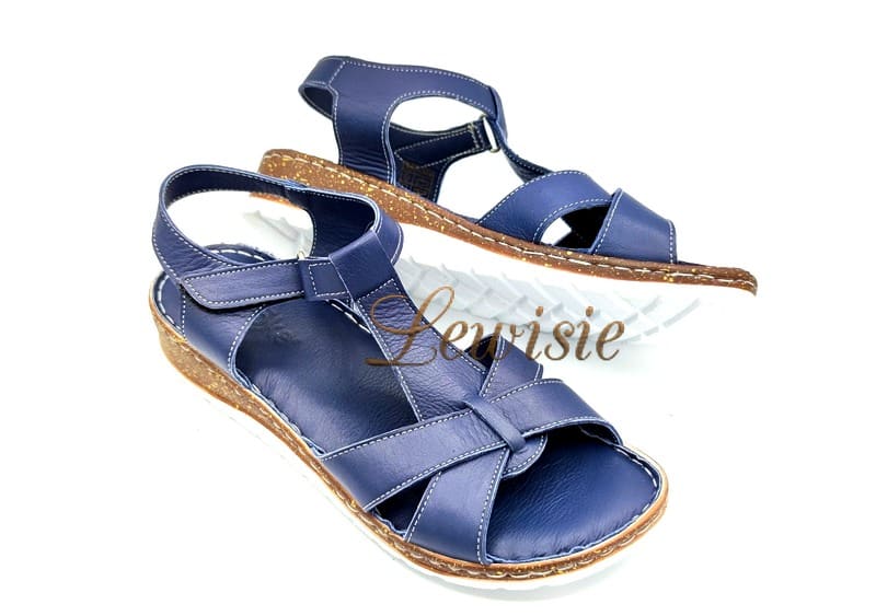 Looke 0722-04 Navy Hedviq Dámské kožené sandály vel. 37 - 41 - Obrázek 2