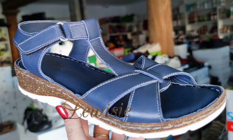 Looke 0722-04 Navy Hedviq Dámské kožené sandály vel. 37 - 41 - Obrázek 4