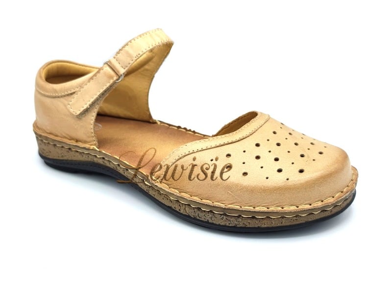Hilby 573 Beige Dámský sandál plná špice vel. 37 - 41