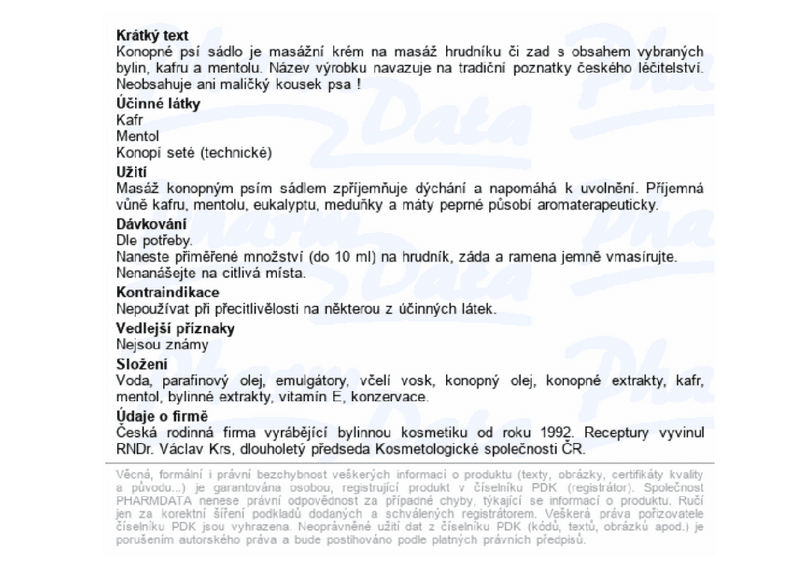 Herbavera Konopné psí sádlo s kafrem a bylinkami 200 ml - Obrázek 2