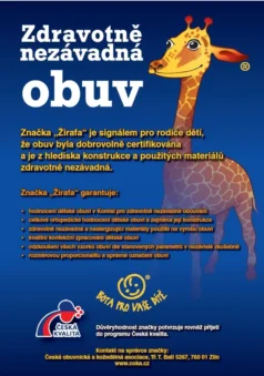 Dětské boty se žirafou.